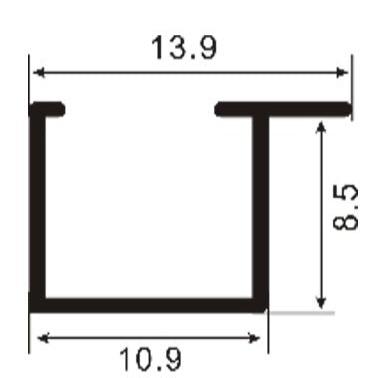 8mm Thickness (1.5cm) U Shaped Aluminum Profile - Black - PR0043 -  wall-panels-profiles - ebarza Furniture UAE | Shop Modern Furniture in Abu Dhabi & Dubai - مفروشات ايبازرا في الامارات | تسوق اثاث عصري وديكورات مميزة في دبي وابوظبي