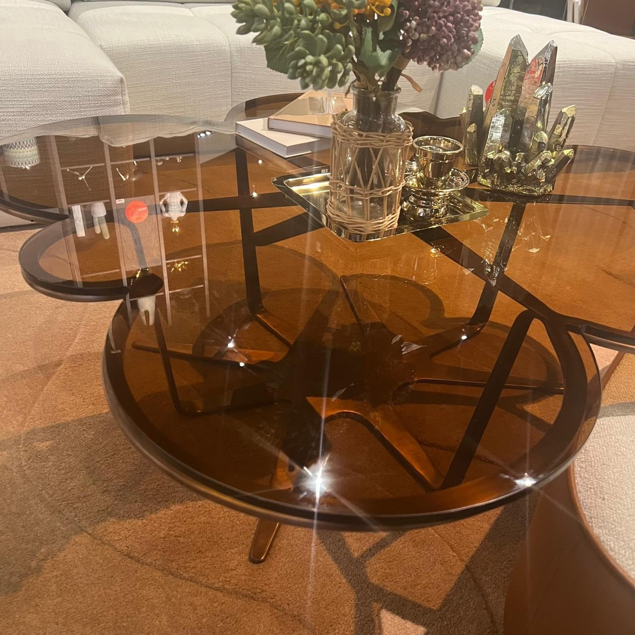 Display Item - Glowing Blossom Glass Top Coffee table  ST759-Nakheel -  DISPLAY ITEM - ebarza Furniture UAE | Shop Modern Furniture in Abu Dhabi & Dubai - مفروشات ايبازرا في الامارات | تسوق اثاث عصري وديكورات مميزة في دبي وابوظبي