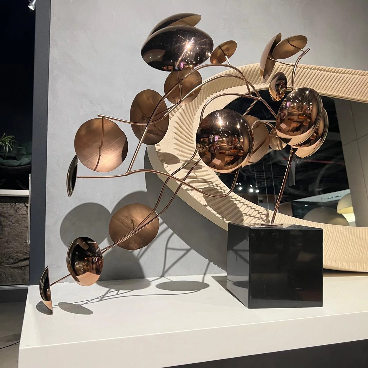 Display Item - Life Branch'S Handcrafted Stainless Steel Table Artwork B0010035/B00100-Rg-Nakheel -  DISPLAY ITEM - ebarza Furniture UAE | Shop Modern Furniture in Abu Dhabi & Dubai - مفروشات ايبازرا في الامارات | تسوق اثاث عصري وديكورات مميزة في دبي وابوظبي