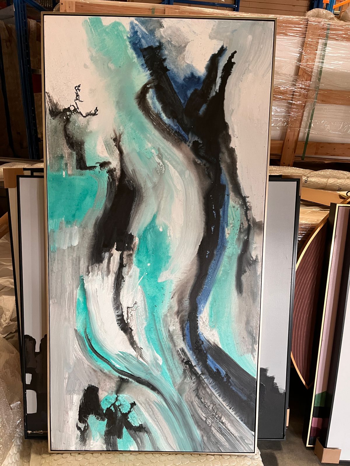 AS IS - Iced Flame Hand Painted Art Painting With Frame 160X80 Cm Soap0107 -  DISPLAY ITEM - ebarza Furniture UAE | Shop Modern Furniture in Abu Dhabi & Dubai - مفروشات ايبازرا في الامارات | تسوق اثاث عصري وديكورات مميزة في دبي وابوظبي