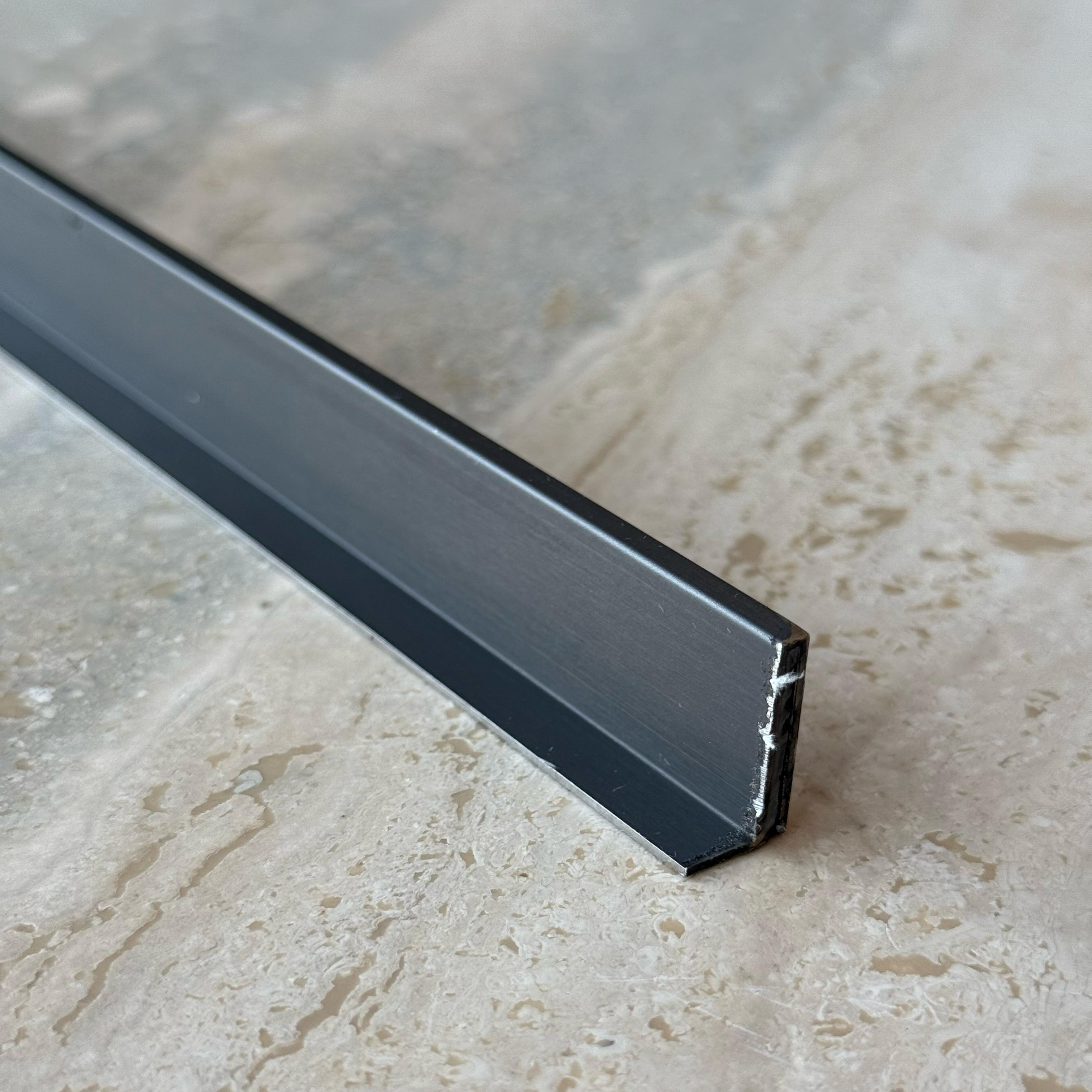 0.8mm Thickness (18mm) Stainless Steel Perforated Profile - Black - PR0001 -  wall-panels-profiles - ebarza Furniture UAE | Shop Modern Furniture in Abu Dhabi & Dubai - مفروشات ايبازرا في الامارات | تسوق اثاث عصري وديكورات مميزة في دبي وابوظبي