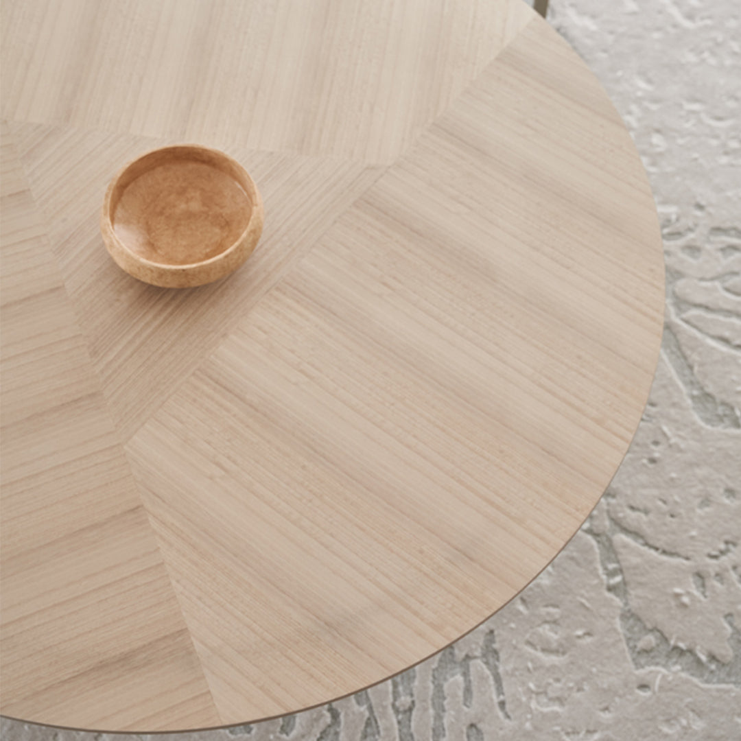 Zephyr Veneer Round Dining Table BMCJ-CT6091 -  Dining Tables - ebarza Furniture UAE | Shop Modern Furniture in Abu Dhabi & Dubai - مفروشات ايبازرا في الامارات | تسوق اثاث عصري وديكورات مميزة في دبي وابوظبي