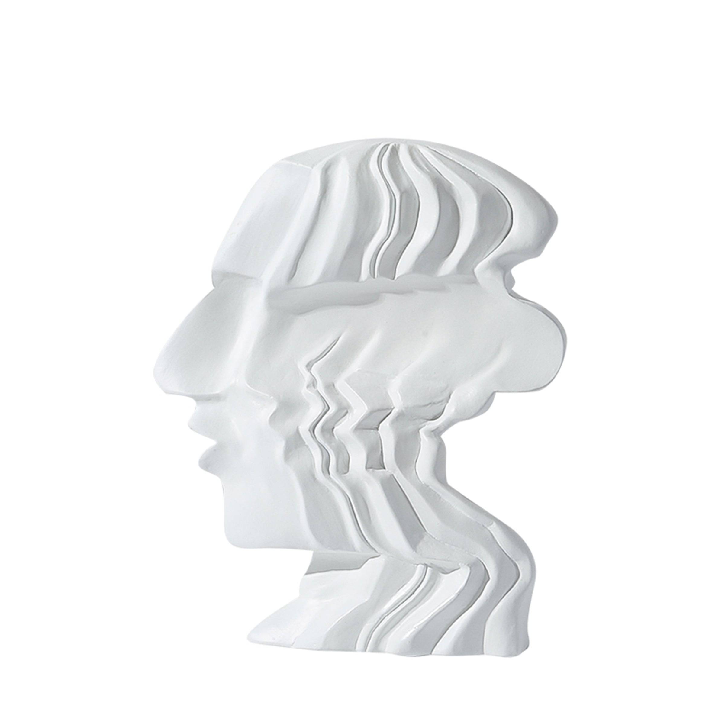 Abstract Human Face Ornament White Fc-Sz2148 -  Home Decor Figurines | ديكور الوجه البشري باللون الابيض - ebarza Furniture UAE | Shop Modern Furniture in Abu Dhabi & Dubai - مفروشات ايبازرا في الامارات | تسوق اثاث عصري وديكورات مميزة في دبي وابوظبي