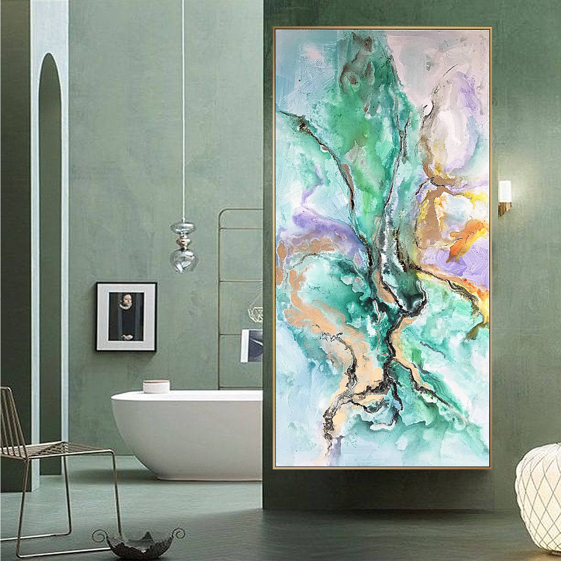 Afterglow Hand Painted Art Painting With 160X80 Cm Frame Soaap0005 -  Paintings | لوحة فنية مطلية يدويًا بإطار 160 × 80 سم بعنوان الشفق - ebarza Furniture UAE | Shop Modern Furniture in Abu Dhabi & Dubai - مفروشات ايبازرا في الامارات | تسوق اثاث عصري وديكورات مميزة في دبي وابوظبي