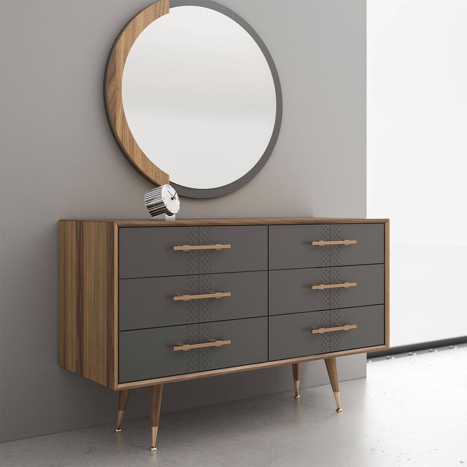 Alvin Dresser And Mirror Alvine001-Dresser -  Dressers and Mirrors - ebarza Furniture UAE | Shop Modern Furniture in Abu Dhabi & Dubai - مفروشات ايبازرا في الامارات | تسوق اثاث عصري وديكورات مميزة في دبي وابوظبي