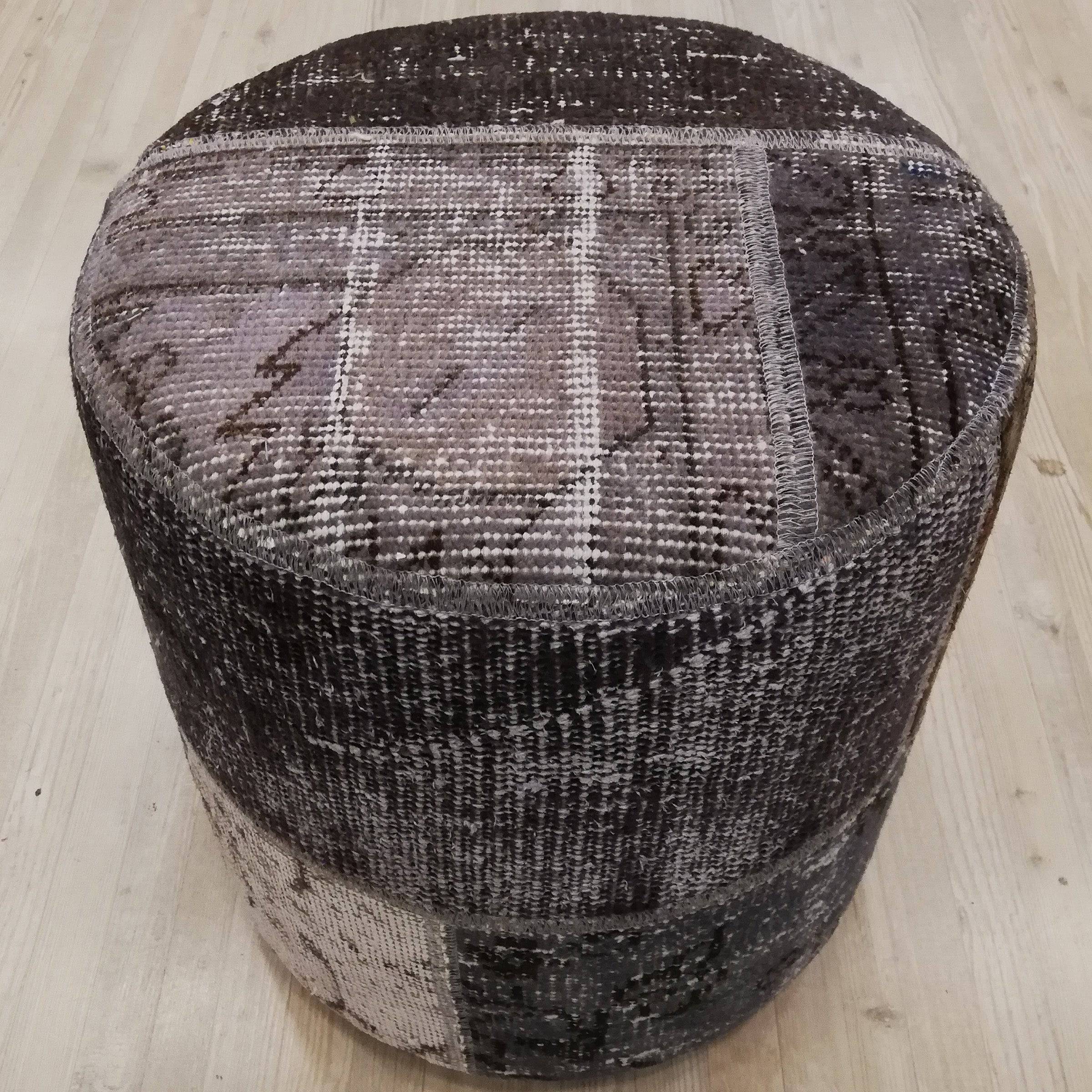 Anatolian Patchwork Style Pouf Pof-Grey116 -  Poufs | البوف الأناضول بالنمط المرقع - ebarza Furniture UAE | Shop Modern Furniture in Abu Dhabi & Dubai - مفروشات ايبازرا في الامارات | تسوق اثاث عصري وديكورات مميزة في دبي وابوظبي