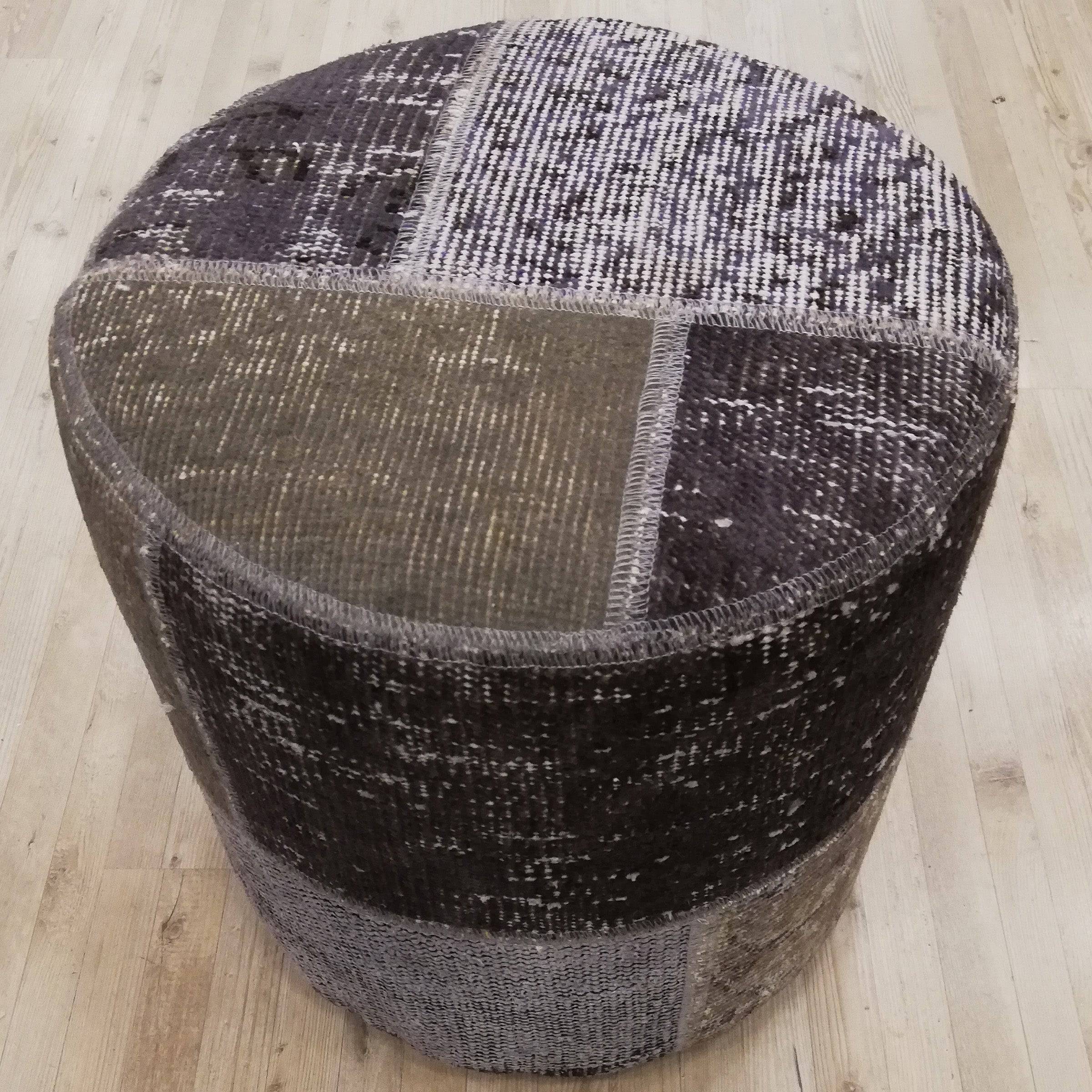 Anatolian Patchwork Style Pouf Pof-Grey116 -  Poufs | البوف الأناضول بالنمط المرقع - ebarza Furniture UAE | Shop Modern Furniture in Abu Dhabi & Dubai - مفروشات ايبازرا في الامارات | تسوق اثاث عصري وديكورات مميزة في دبي وابوظبي