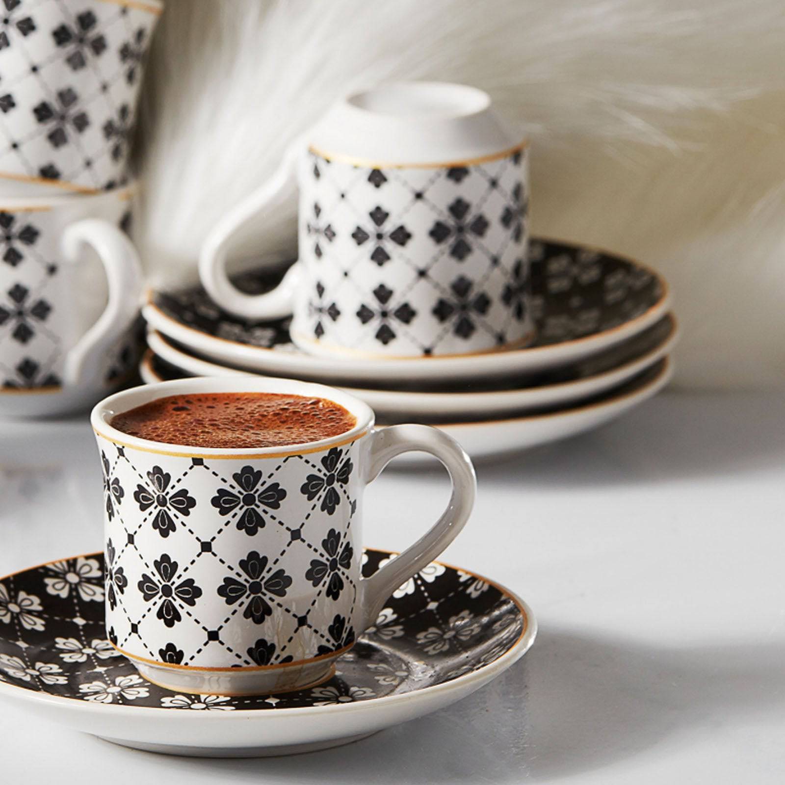 Apricot Eylem Set Of 6 Coffee Cups 153.03.06.1876 -  Coffee Sets | طقم فناجين قهوة 6 فناجين مشمش - ebarza Furniture UAE | Shop Modern Furniture in Abu Dhabi & Dubai - مفروشات ايبازرا في الامارات | تسوق اثاث عصري وديكورات مميزة في دبي وابوظبي