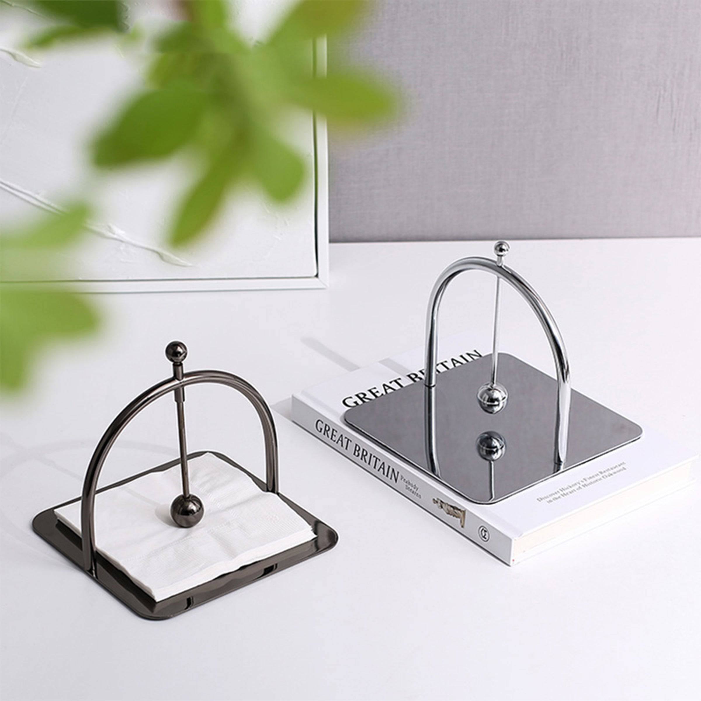 Arched Paper Holder - Black Fc-W2123A -  Home Decor Figurines | حامل ورق مقوس - أسود - ebarza Furniture UAE | Shop Modern Furniture in Abu Dhabi & Dubai - مفروشات ايبازرا في الامارات | تسوق اثاث عصري وديكورات مميزة في دبي وابوظبي