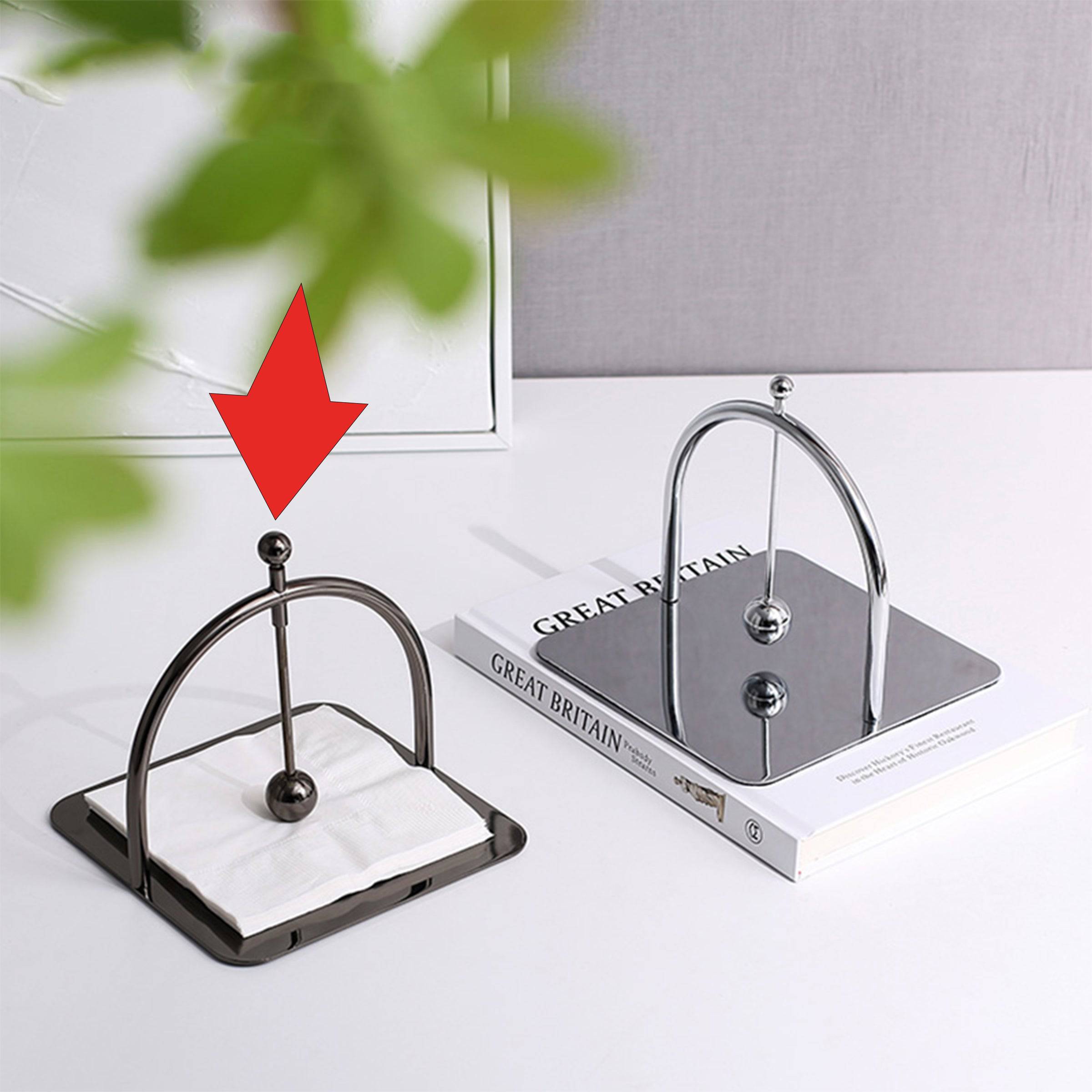 Arched Paper Holder - Black Fc-W2123A -  Home Decor Figurines | حامل ورق مقوس - أسود - ebarza Furniture UAE | Shop Modern Furniture in Abu Dhabi & Dubai - مفروشات ايبازرا في الامارات | تسوق اثاث عصري وديكورات مميزة في دبي وابوظبي