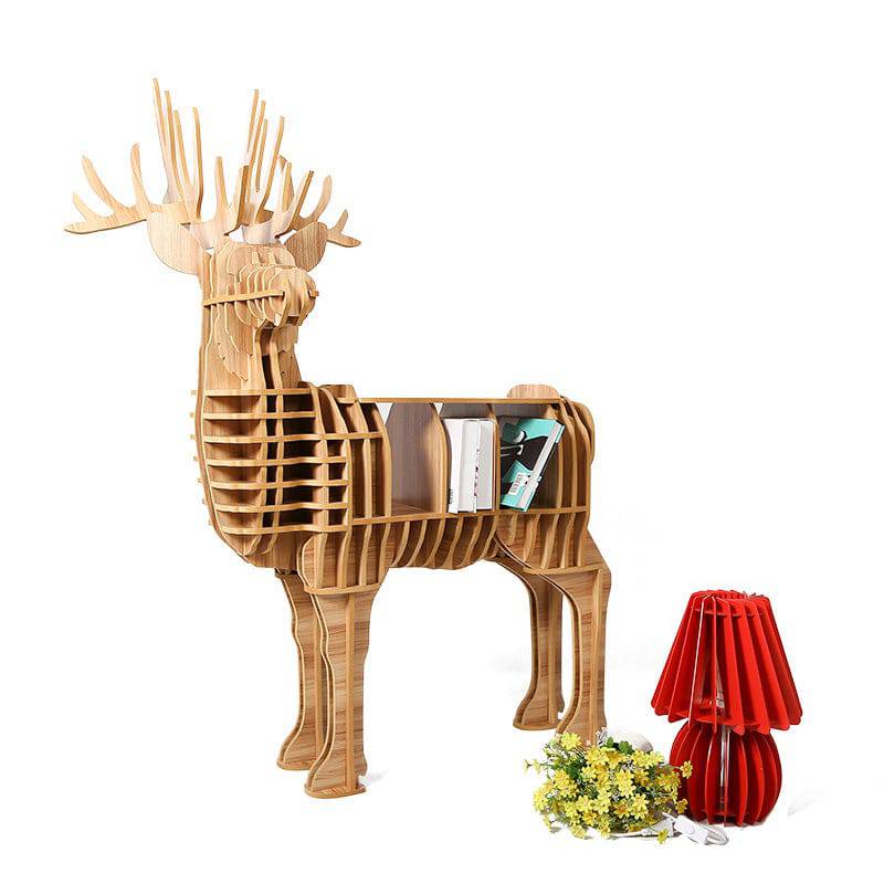 Art Home Deer Decoration Shelving Wood Crafts Tp001Mn -  Shelves - ebarza Furniture UAE | Shop Modern Furniture in Abu Dhabi & Dubai - مفروشات ايبازرا في الامارات | تسوق اثاث عصري وديكورات مميزة في دبي وابوظبي