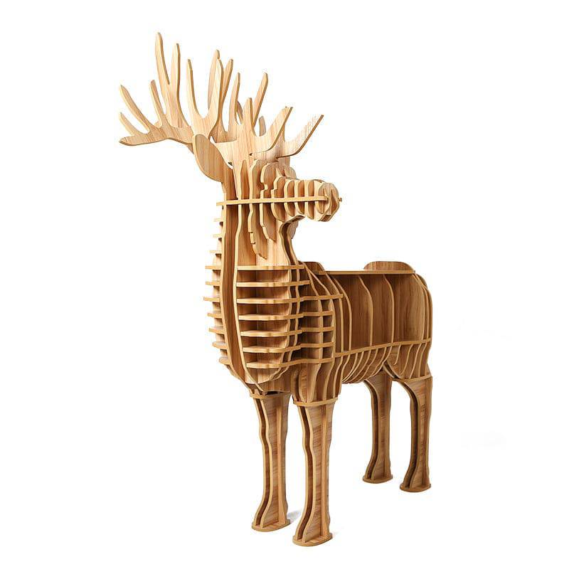 Art Home Deer Decoration Shelving Wood Crafts Tp001Mn -  Shelves | فن تزيين المنزل رفوف الحرف الخشبية - ebarza Furniture UAE | Shop Modern Furniture in Abu Dhabi & Dubai - مفروشات ايبازرا في الامارات | تسوق اثاث عصري وديكورات مميزة في دبي وابوظبي