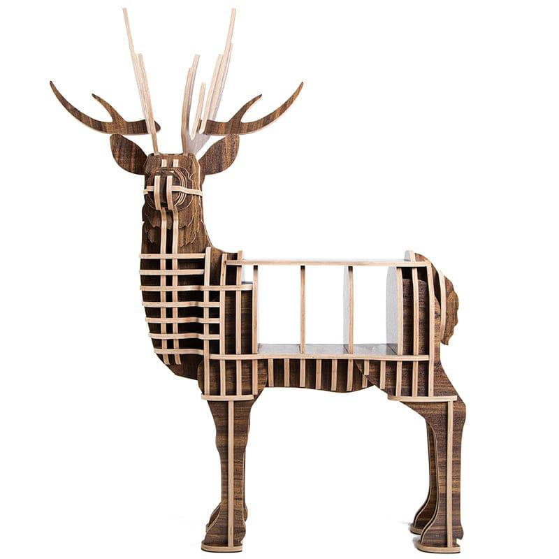 Art Home Deer Decoration Shelving Wood Crafts Tp001Mw -  Shelves | فن تزيين المنزل رفوف الحرف الخشبية - ebarza Furniture UAE | Shop Modern Furniture in Abu Dhabi & Dubai - مفروشات ايبازرا في الامارات | تسوق اثاث عصري وديكورات مميزة في دبي وابوظبي