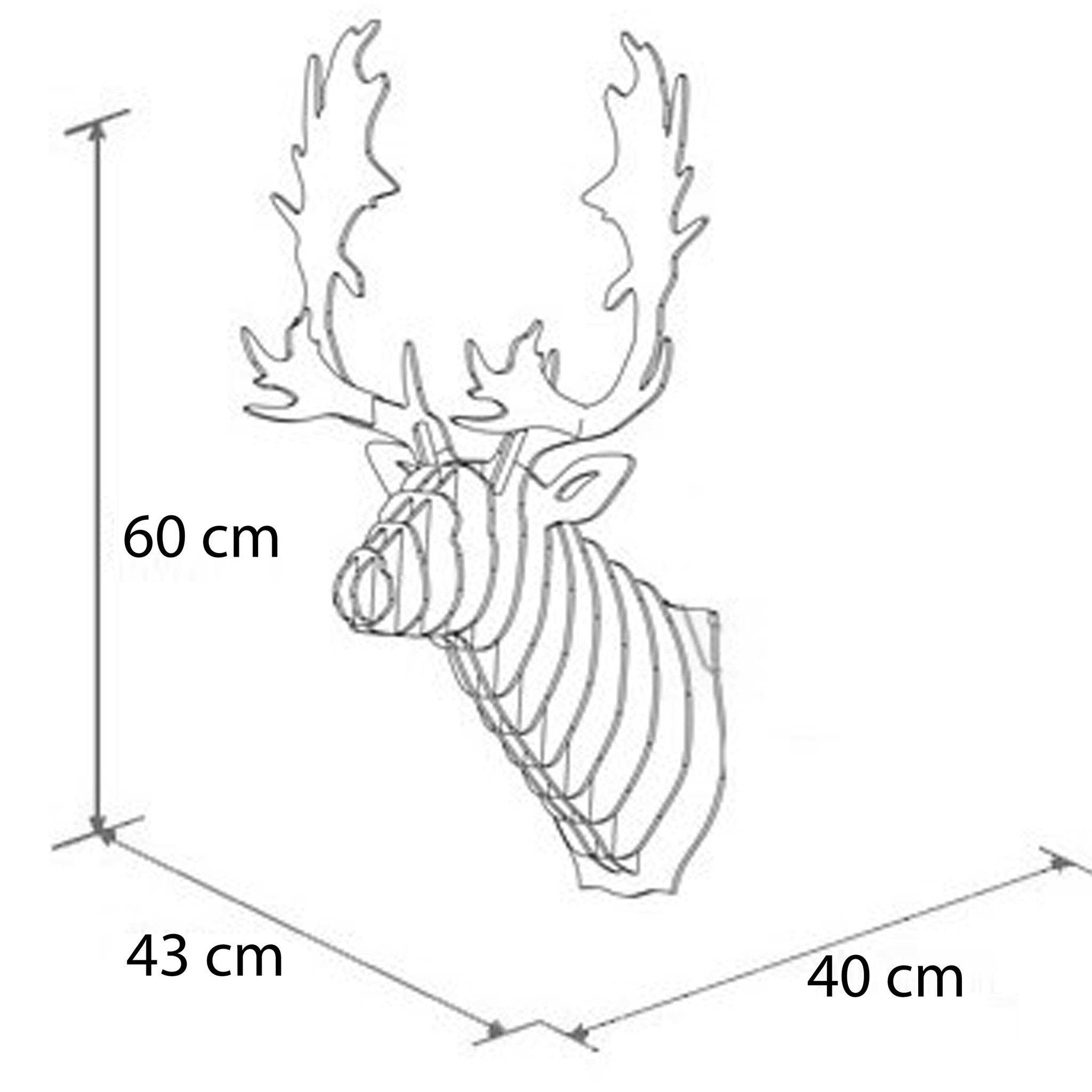 Art Home Deer Wall Decoration Wood Crafts (Small) Wdp001Sn -  Shelves - ebarza Furniture UAE | Shop Modern Furniture in Abu Dhabi & Dubai - مفروشات ايبازرا في الامارات | تسوق اثاث عصري وديكورات مميزة في دبي وابوظبي