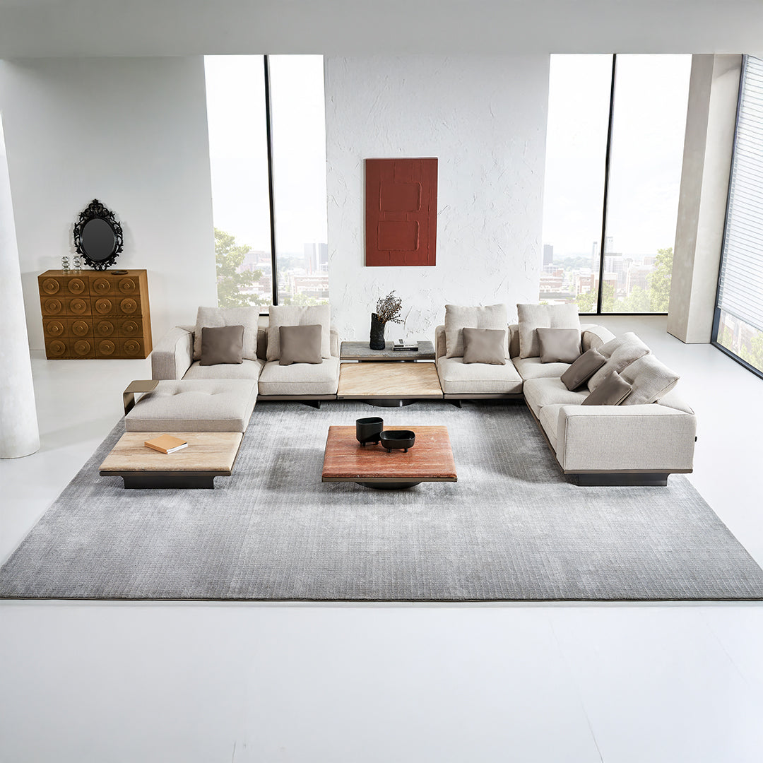 Avenor Red Travertine Coffee Table A-SF091- Red -  Coffee Tables - ebarza Furniture UAE | Shop Modern Furniture in Abu Dhabi & Dubai - مفروشات ايبازرا في الامارات | تسوق اثاث عصري وديكورات مميزة في دبي وابوظبي