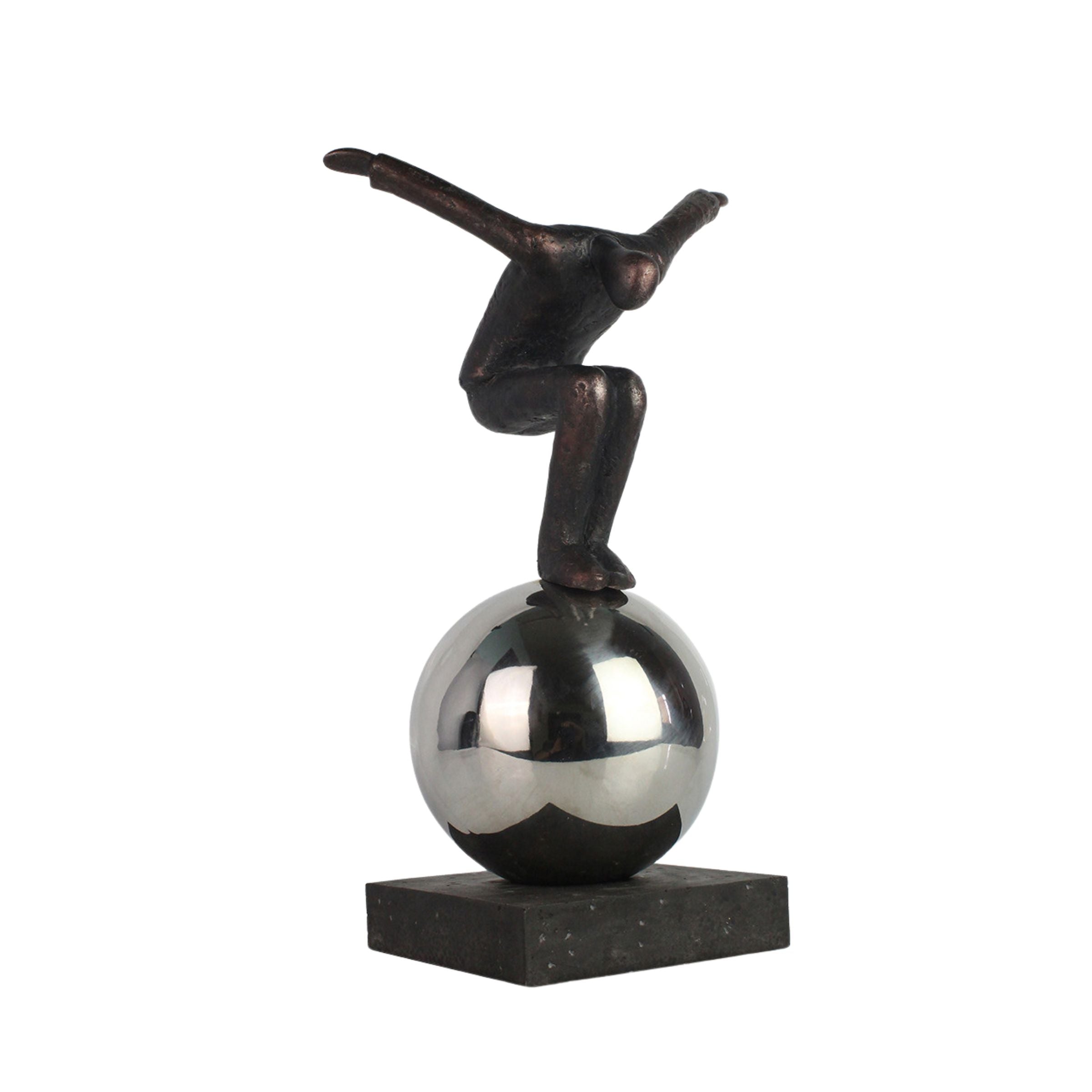 Balancing Man On Sphere 15358 -  Home Decor Figurines | الرجل على أسفير - ebarza Furniture UAE | Shop Modern Furniture in Abu Dhabi & Dubai - مفروشات ايبازرا في الامارات | تسوق اثاث عصري وديكورات مميزة في دبي وابوظبي