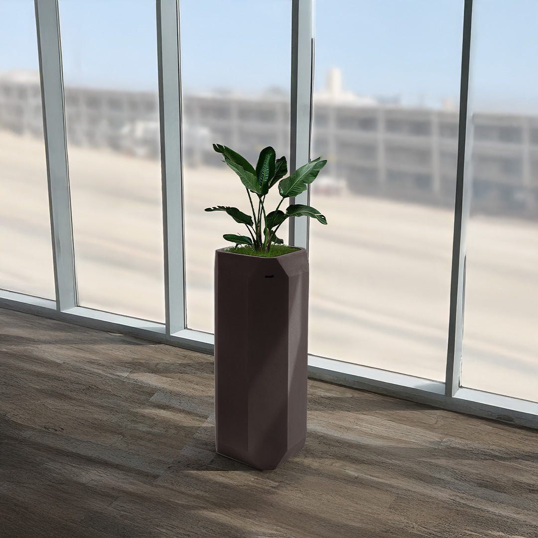 Coffee Brown Inorganic Fiberglass Planter Box XK-4084A-Brown -  Planter Boxes - ebarza Furniture UAE | Shop Modern Furniture in Abu Dhabi & Dubai - مفروشات ايبازرا في الامارات | تسوق اثاث عصري وديكورات مميزة في دبي وابوظبي