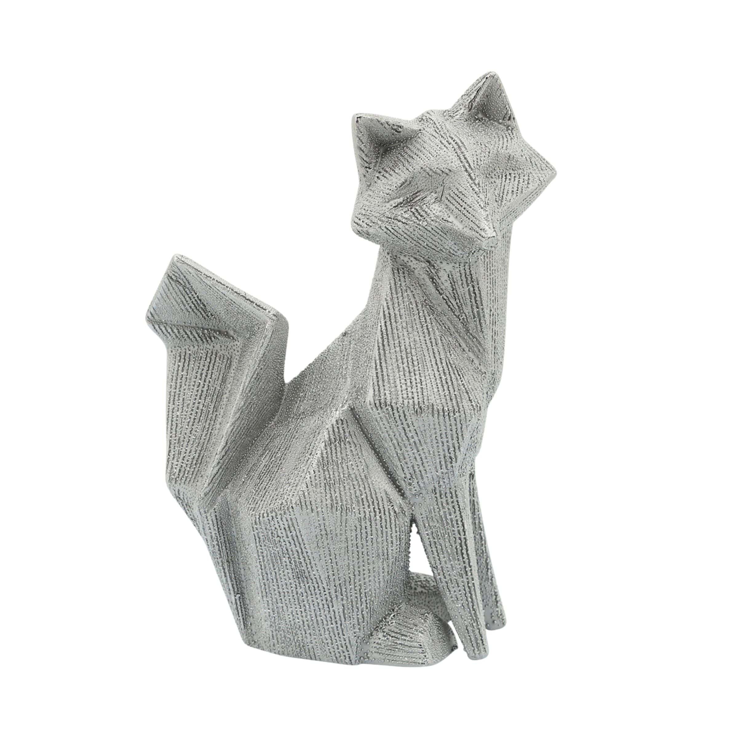 Beaded Fox Ceramic Figurine - Silver 14809-05 -  Home Decor Figurines | تمثال الثعلب السيراميك - فضي - ebarza Furniture UAE | Shop Modern Furniture in Abu Dhabi & Dubai - مفروشات ايبازرا في الامارات | تسوق اثاث عصري وديكورات مميزة في دبي وابوظبي