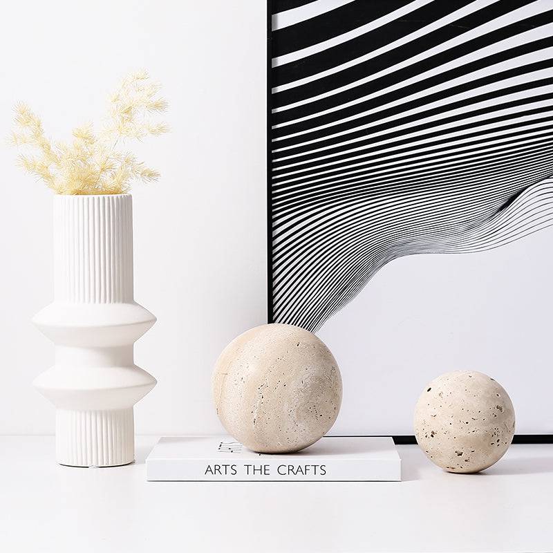 Beige Natural Stone Orb - A Fb-T2017A -  Home Decor Figurines | الجرم السماوي الحجر الطبيعي البيج - ebarza Furniture UAE | Shop Modern Furniture in Abu Dhabi & Dubai - مفروشات ايبازرا في الامارات | تسوق اثاث عصري وديكورات مميزة في دبي وابوظبي