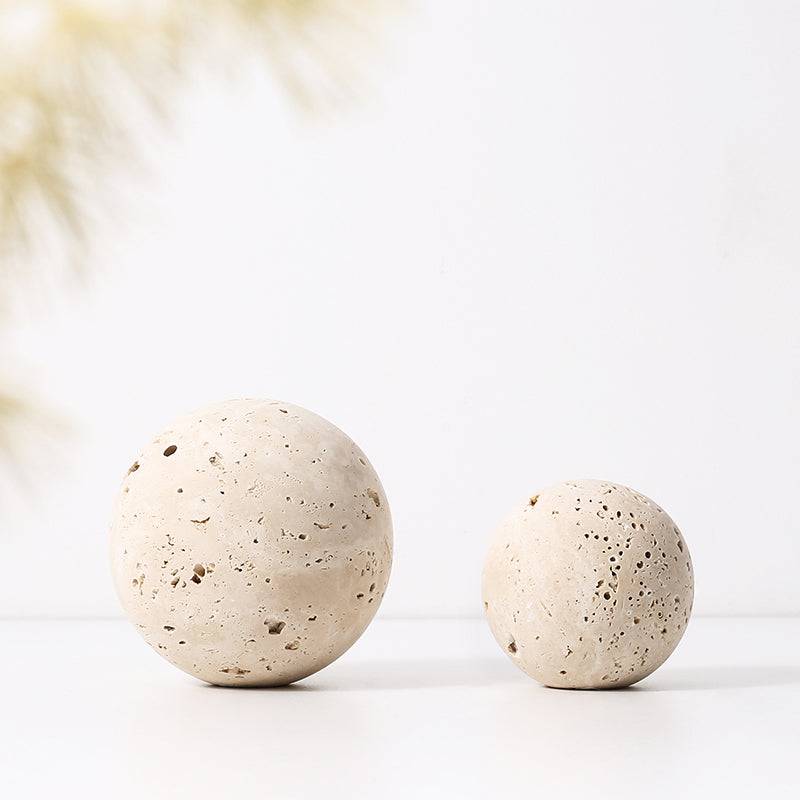 Beige Natural Stone Orb - A Fb-T2017A -  Home Decor Figurines | الجرم السماوي الحجر الطبيعي البيج - ebarza Furniture UAE | Shop Modern Furniture in Abu Dhabi & Dubai - مفروشات ايبازرا في الامارات | تسوق اثاث عصري وديكورات مميزة في دبي وابوظبي