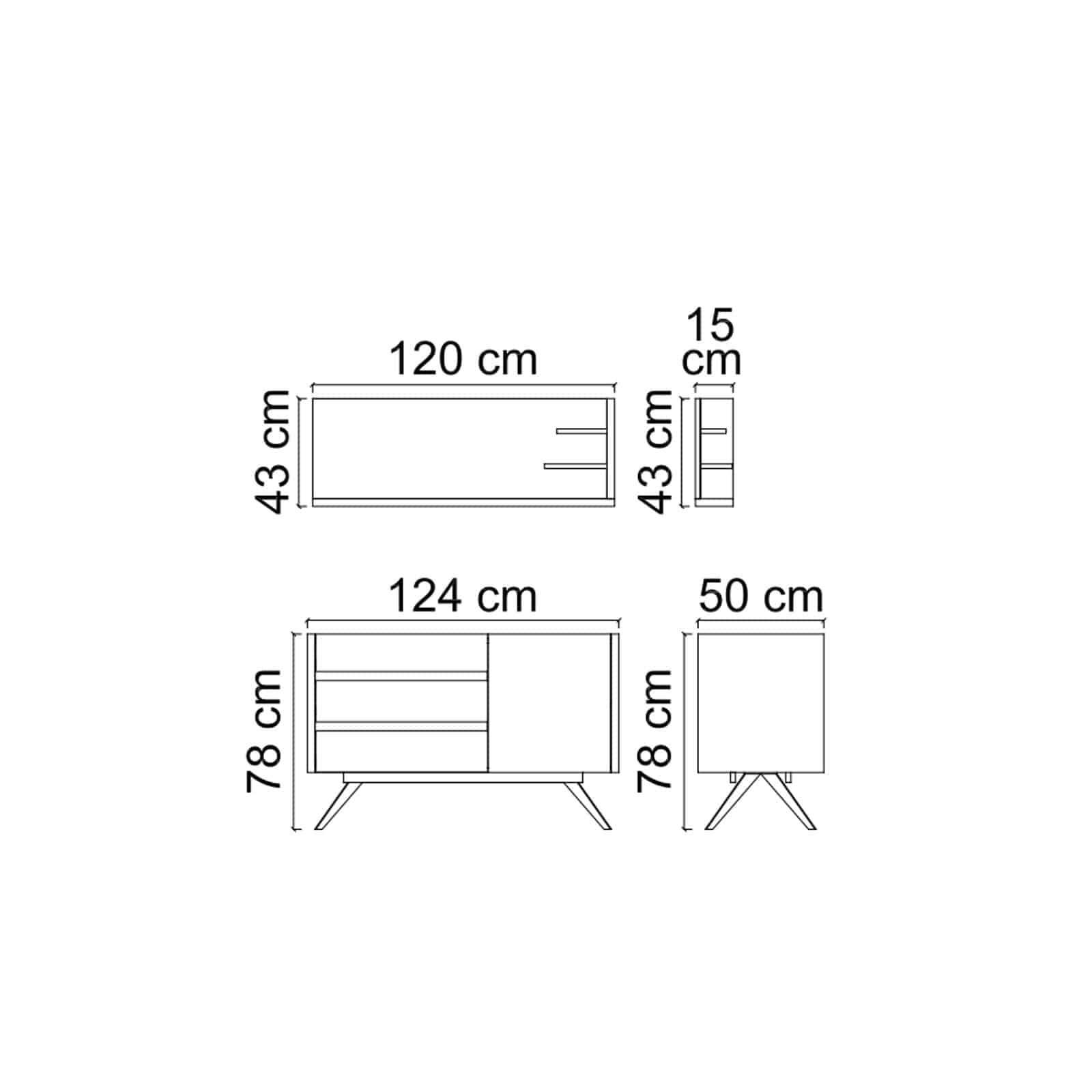 Bianca  Dresser+ Mirror Bianca-Dresser001 -  Dressers and Mirrors | خزانة بيانكا + مرآة - ebarza Furniture UAE | Shop Modern Furniture in Abu Dhabi & Dubai - مفروشات ايبازرا في الامارات | تسوق اثاث عصري وديكورات مميزة في دبي وابوظبي