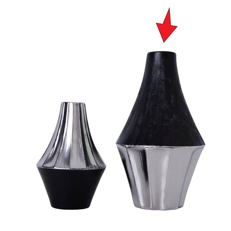 Black And Sliver Vase-A Fa-D2079A -  Vases - ebarza Furniture UAE | Shop Modern Furniture in Abu Dhabi & Dubai - مفروشات ايبازرا في الامارات | تسوق اثاث عصري وديكورات مميزة في دبي وابوظبي