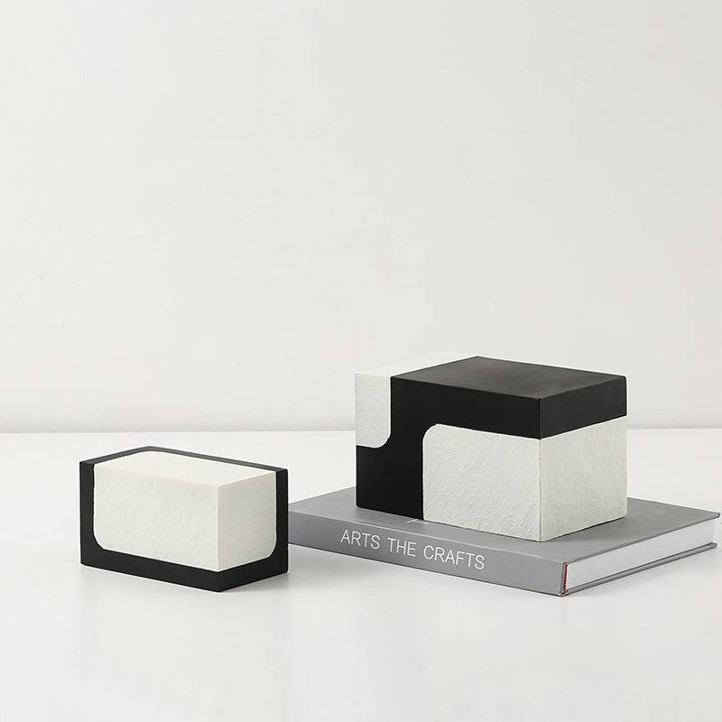 Black And White Stone Block A Fc-Sz21108A -  Home Decor Figurines | ديكور كتلة الحجر الأسود والأبيض - ebarza Furniture UAE | Shop Modern Furniture in Abu Dhabi & Dubai - مفروشات ايبازرا في الامارات | تسوق اثاث عصري وديكورات مميزة في دبي وابوظبي