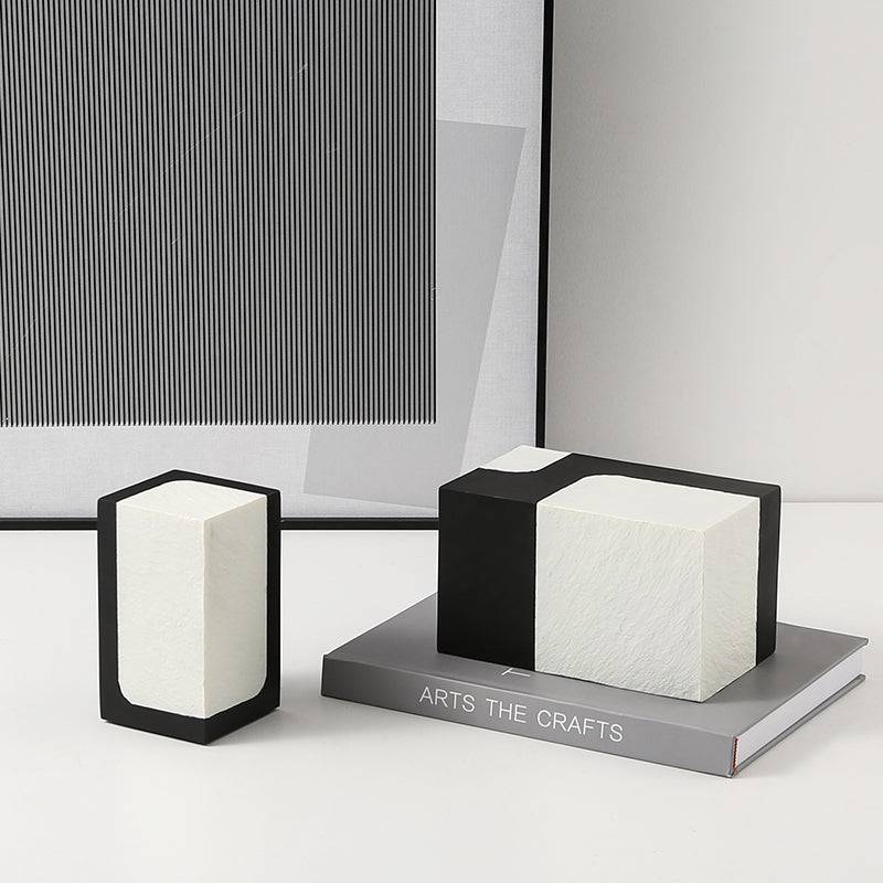 Black And White Stone Block A Fc-Sz21108A -  Home Decor Figurines | ديكور كتلة الحجر الأسود والأبيض - ebarza Furniture UAE | Shop Modern Furniture in Abu Dhabi & Dubai - مفروشات ايبازرا في الامارات | تسوق اثاث عصري وديكورات مميزة في دبي وابوظبي