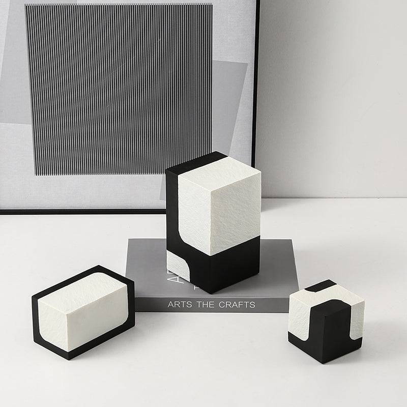 Black And White Stone Block A Fc-Sz21108A -  Home Decor Figurines | ديكور كتلة الحجر الأسود والأبيض - ebarza Furniture UAE | Shop Modern Furniture in Abu Dhabi & Dubai - مفروشات ايبازرا في الامارات | تسوق اثاث عصري وديكورات مميزة في دبي وابوظبي