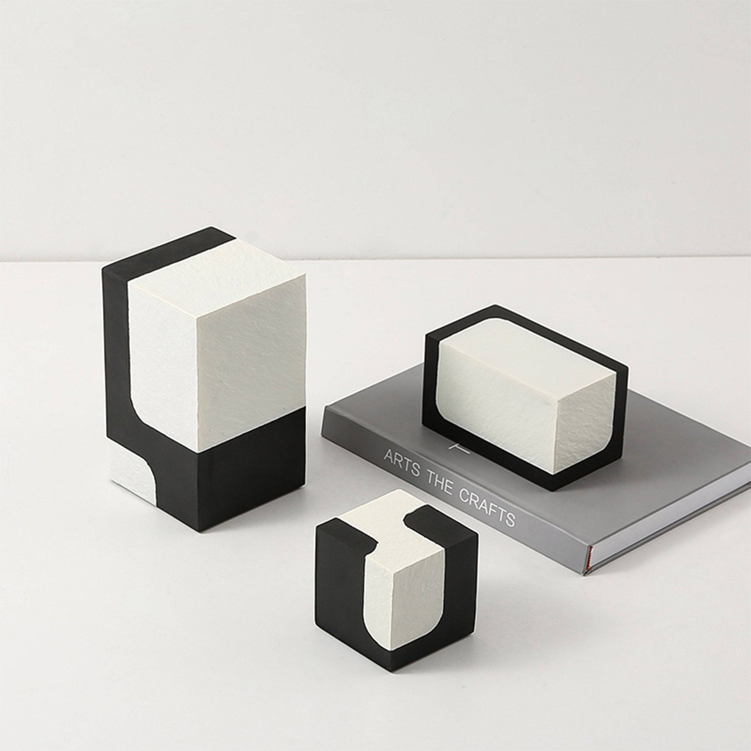 Black And White Stone Block A Fc-Sz21108A -  Home Decor Figurines | ديكور كتلة الحجر الأسود والأبيض - ebarza Furniture UAE | Shop Modern Furniture in Abu Dhabi & Dubai - مفروشات ايبازرا في الامارات | تسوق اثاث عصري وديكورات مميزة في دبي وابوظبي