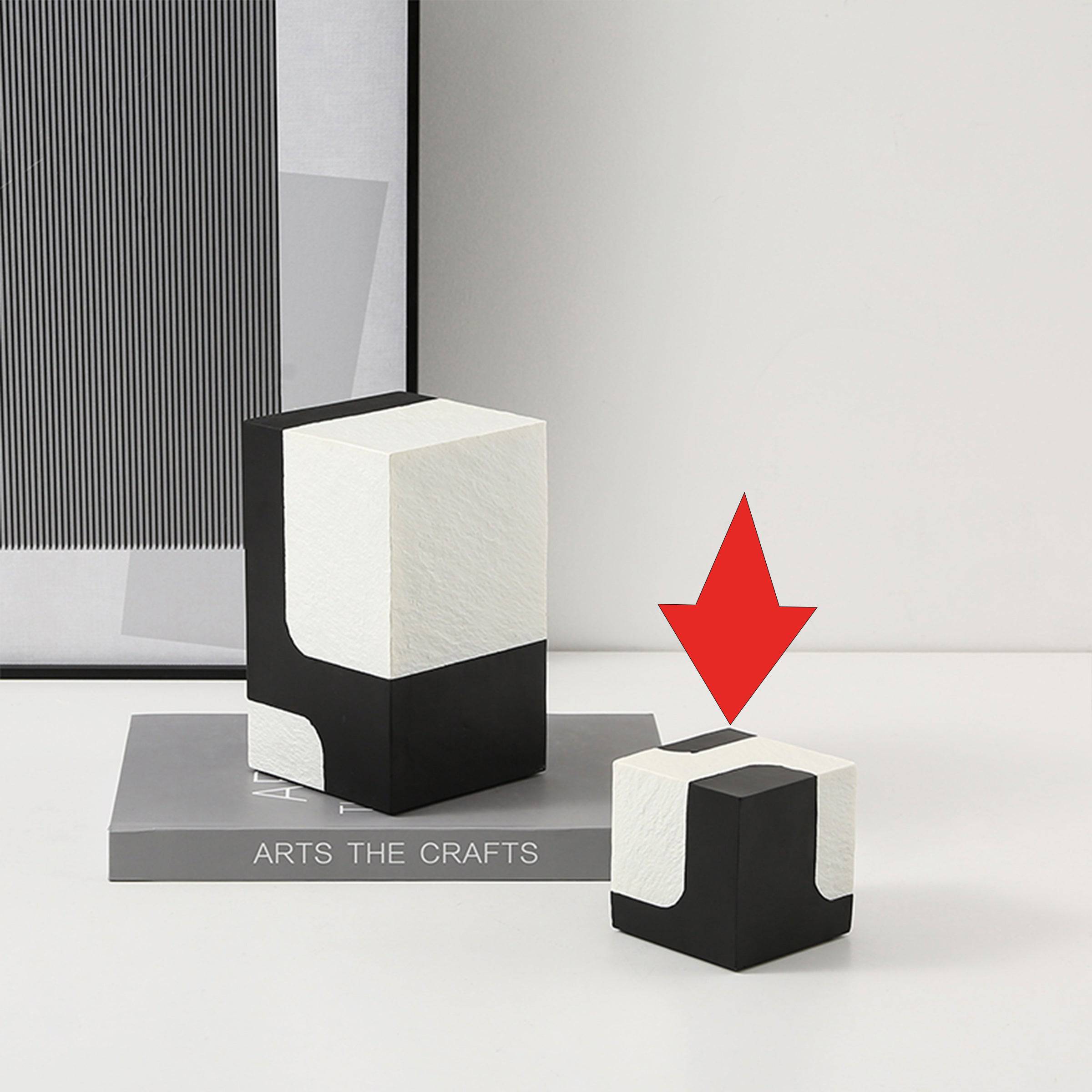 Black And White Stone Block C Fc-Sz21108C -  Home Decor Figurines | ديكور كتلة الحجر الأسود والأبيض - ebarza Furniture UAE | Shop Modern Furniture in Abu Dhabi & Dubai - مفروشات ايبازرا في الامارات | تسوق اثاث عصري وديكورات مميزة في دبي وابوظبي