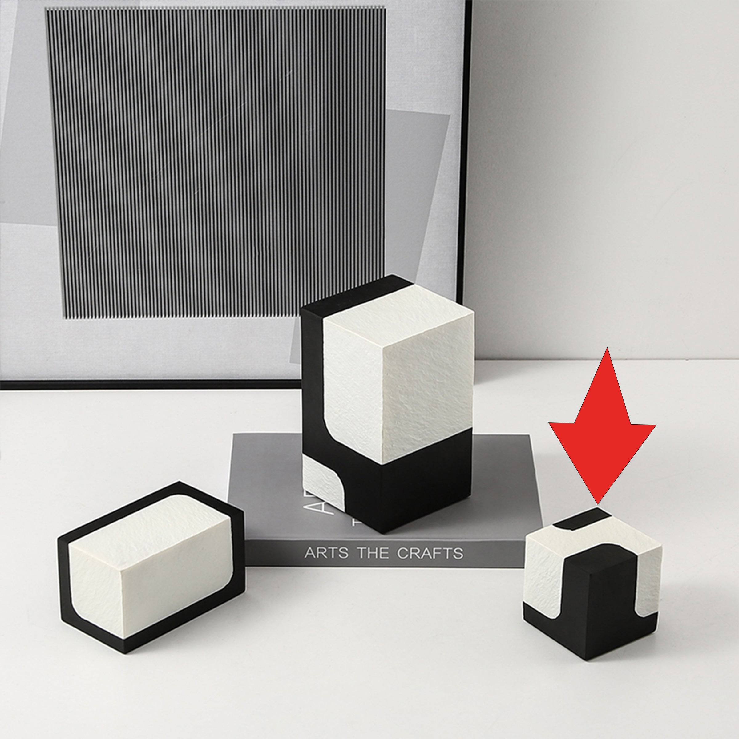 Black And White Stone Block C Fc-Sz21108C -  Home Decor Figurines | ديكور كتلة الحجر الأسود والأبيض - ebarza Furniture UAE | Shop Modern Furniture in Abu Dhabi & Dubai - مفروشات ايبازرا في الامارات | تسوق اثاث عصري وديكورات مميزة في دبي وابوظبي