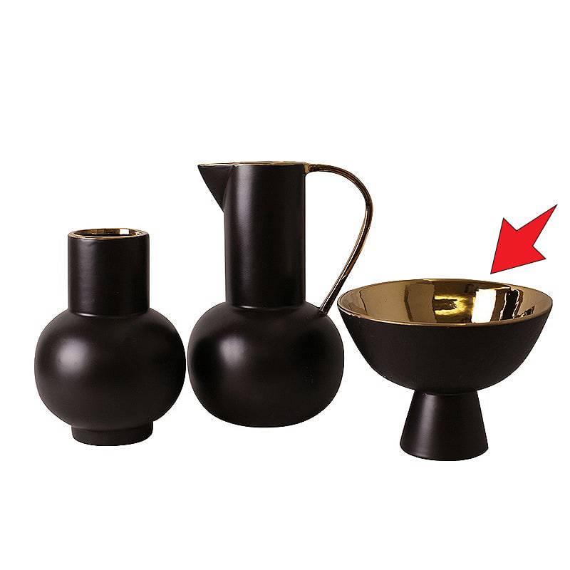 Black Gold Bowl Fa-D2084C -  Bowls - ebarza Furniture UAE | Shop Modern Furniture in Abu Dhabi & Dubai - مفروشات ايبازرا في الامارات | تسوق اثاث عصري وديكورات مميزة في دبي وابوظبي