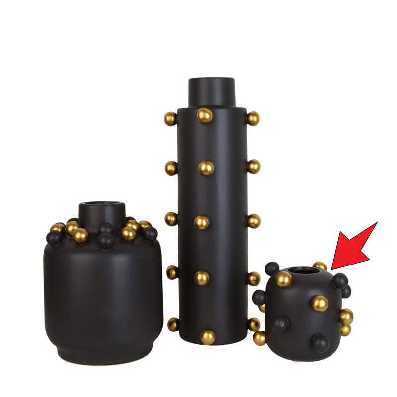 Black + Little Golden Balls Vase C Fa-D1910C -  Vases - ebarza Furniture UAE | Shop Modern Furniture in Abu Dhabi & Dubai - مفروشات ايبازرا في الامارات | تسوق اثاث عصري وديكورات مميزة في دبي وابوظبي