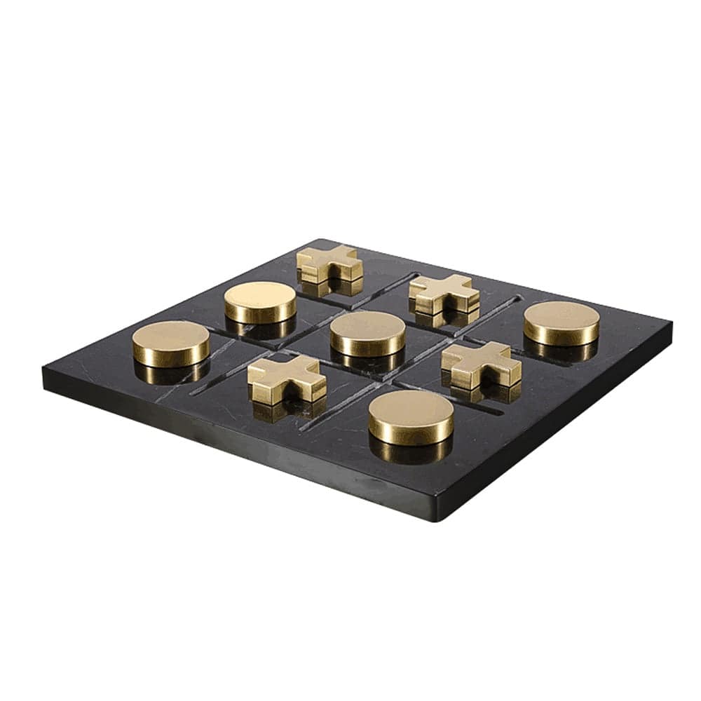 Black Marble Board Game With Gold Stainless Steel Pieces Fc-W2108A -  Home Decor Figurines | لعبة لوح الرخام الأسود مع قطع ذهبية من الفولاذ المقاوم للصدأ - ebarza Furniture UAE | Shop Modern Furniture in Abu Dhabi & Dubai - مفروشات ايبازرا في الامارات | تسوق اثاث عصري وديكورات مميزة في دبي وابوظبي