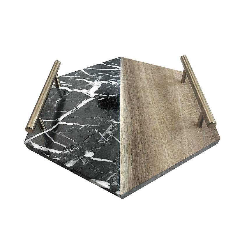 Black Marble Tray Fb-T1915 -  Trays - ebarza Furniture UAE | Shop Modern Furniture in Abu Dhabi & Dubai - مفروشات ايبازرا في الامارات | تسوق اثاث عصري وديكورات مميزة في دبي وابوظبي