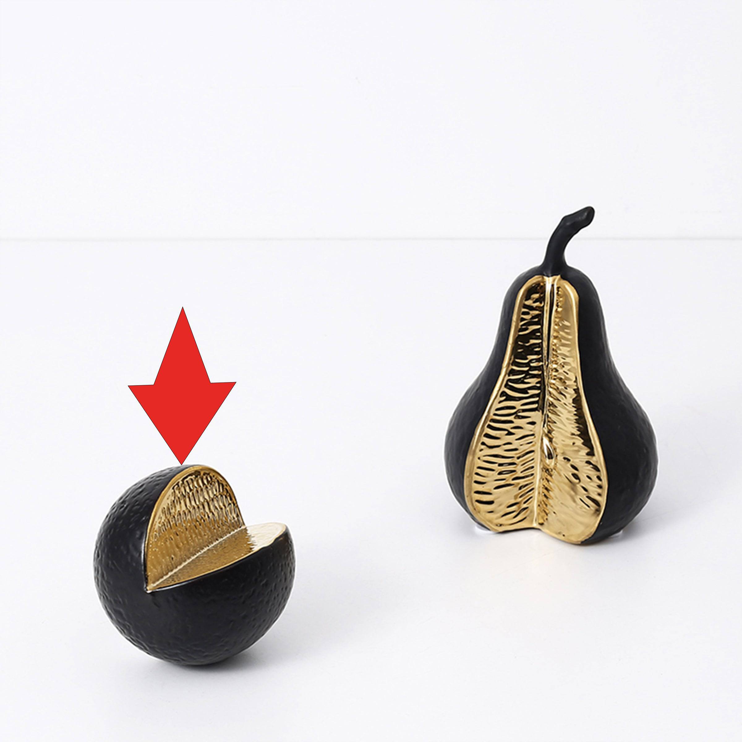 Black Orange Ornament -B Fa-D21087B -  Home Decor Figurines | ديكور برتقال باللون الاسود - ebarza Furniture UAE | Shop Modern Furniture in Abu Dhabi & Dubai - مفروشات ايبازرا في الامارات | تسوق اثاث عصري وديكورات مميزة في دبي وابوظبي