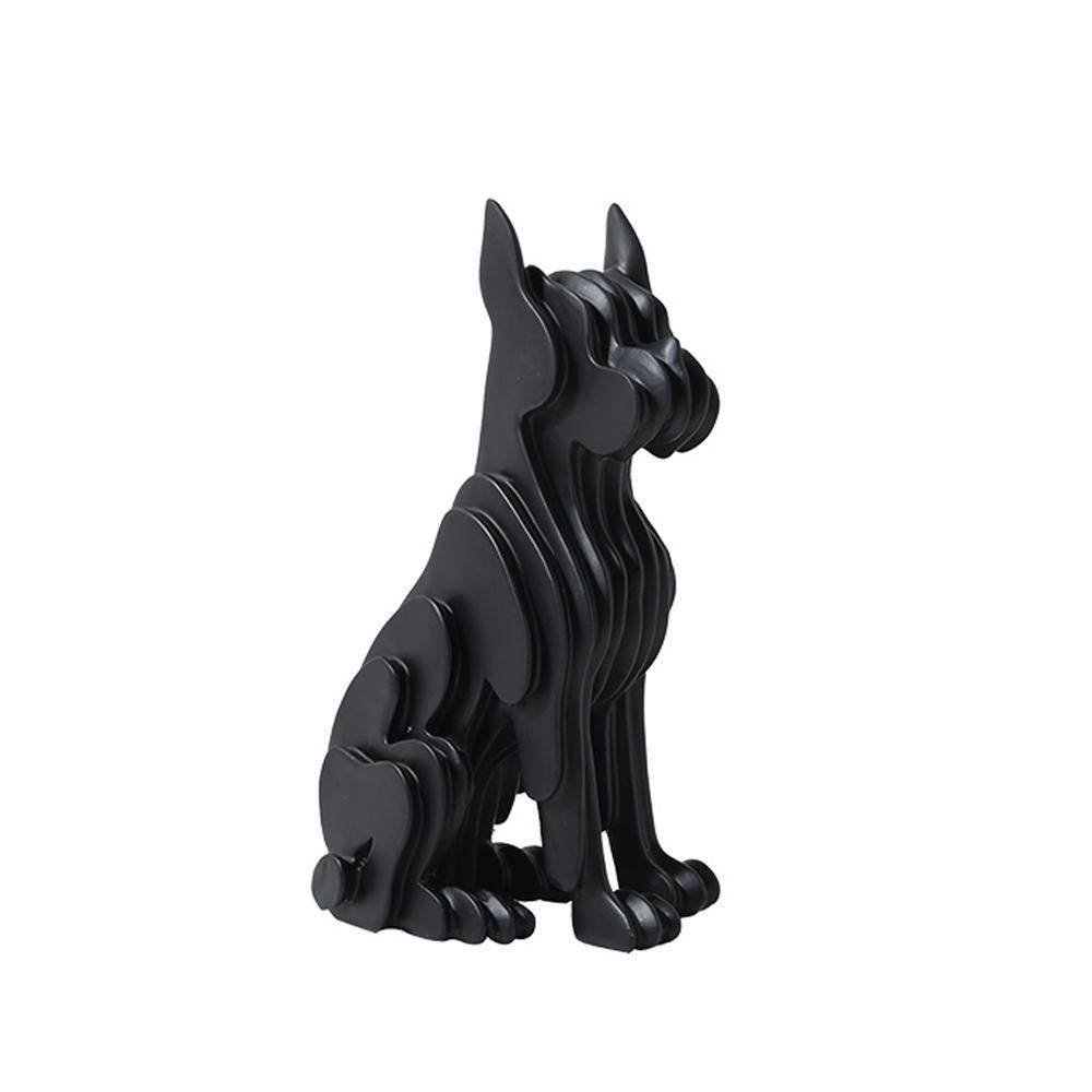 Black Resin Abstract Dog Sculpture - Small Fc-Sz2132B -  Home Decor Figurines | تمثال كلب تجريدي من الراتنج الأسود - صغير - ebarza Furniture UAE | Shop Modern Furniture in Abu Dhabi & Dubai - مفروشات ايبازرا في الامارات | تسوق اثاث عصري وديكورات مميزة في دبي وابوظبي