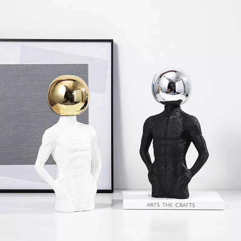 Black & Silver Resin Figurative Sculpture - Cube Fc-Sz2193B -  Home Decor Figurines | نحت تصويري من الراتنج الأسود والفضي - مكعب - ebarza Furniture UAE | Shop Modern Furniture in Abu Dhabi & Dubai - مفروشات ايبازرا في الامارات | تسوق اثاث عصري وديكورات مميزة في دبي وابوظبي