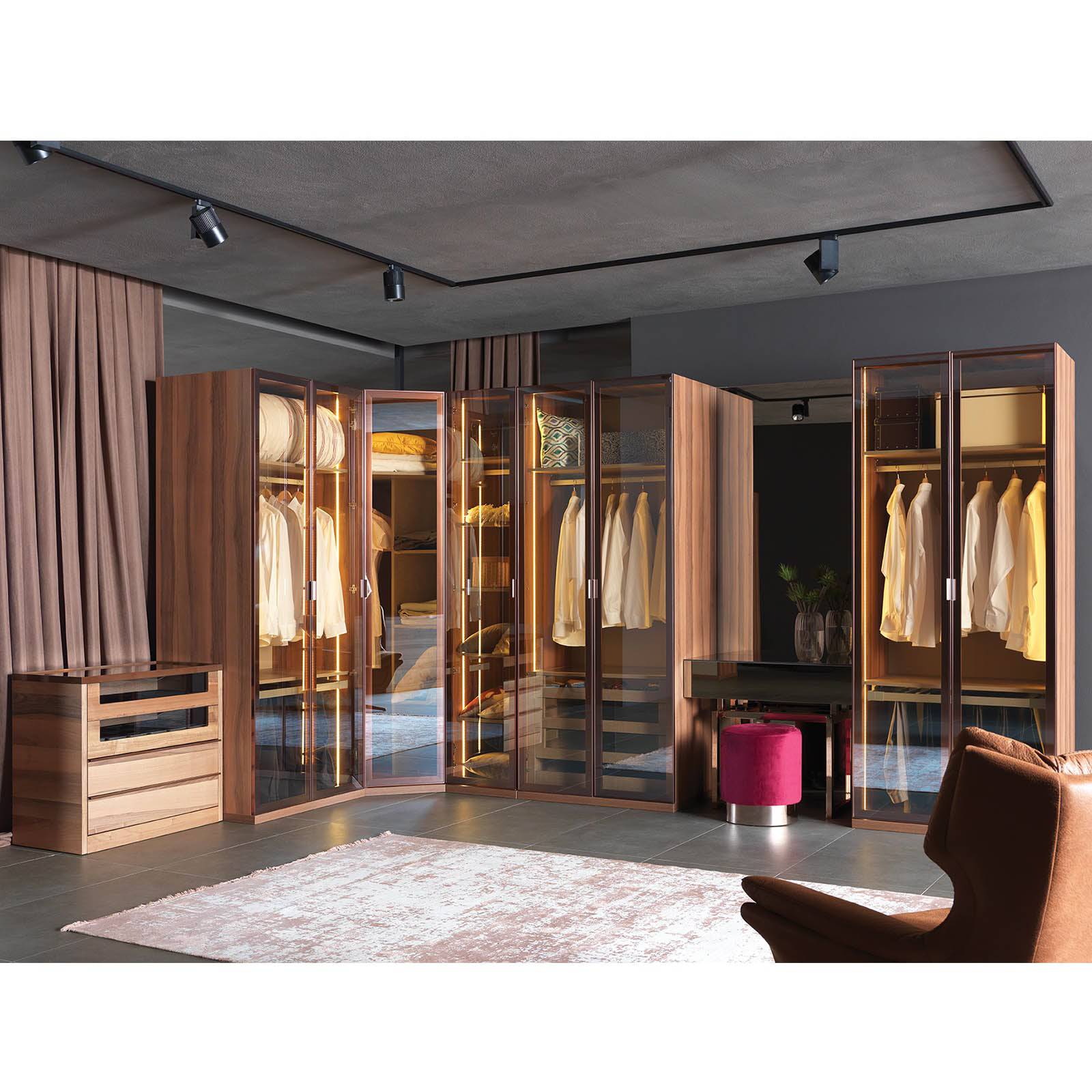 Block Cabinet Corner Module with LED & Glass Door - Block-Corner -  Cabinets - ebarza Furniture UAE | Shop Modern Furniture in Abu Dhabi & Dubai - مفروشات ايبازرا في الامارات | تسوق اثاث عصري وديكورات مميزة في دبي وابوظبي