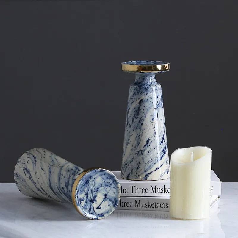 Blue Quicksand Candle Holder Fa-D1982A -  Candle Holders - ebarza Furniture UAE | Shop Modern Furniture in Abu Dhabi & Dubai - مفروشات ايبازرا في الامارات | تسوق اثاث عصري وديكورات مميزة في دبي وابوظبي