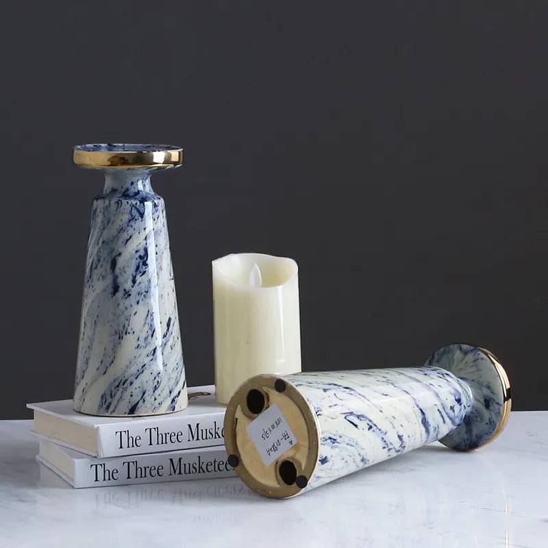 Blue Quicksand Candle Holder Fa-D1982A -  Candle Holders - ebarza Furniture UAE | Shop Modern Furniture in Abu Dhabi & Dubai - مفروشات ايبازرا في الامارات | تسوق اثاث عصري وديكورات مميزة في دبي وابوظبي