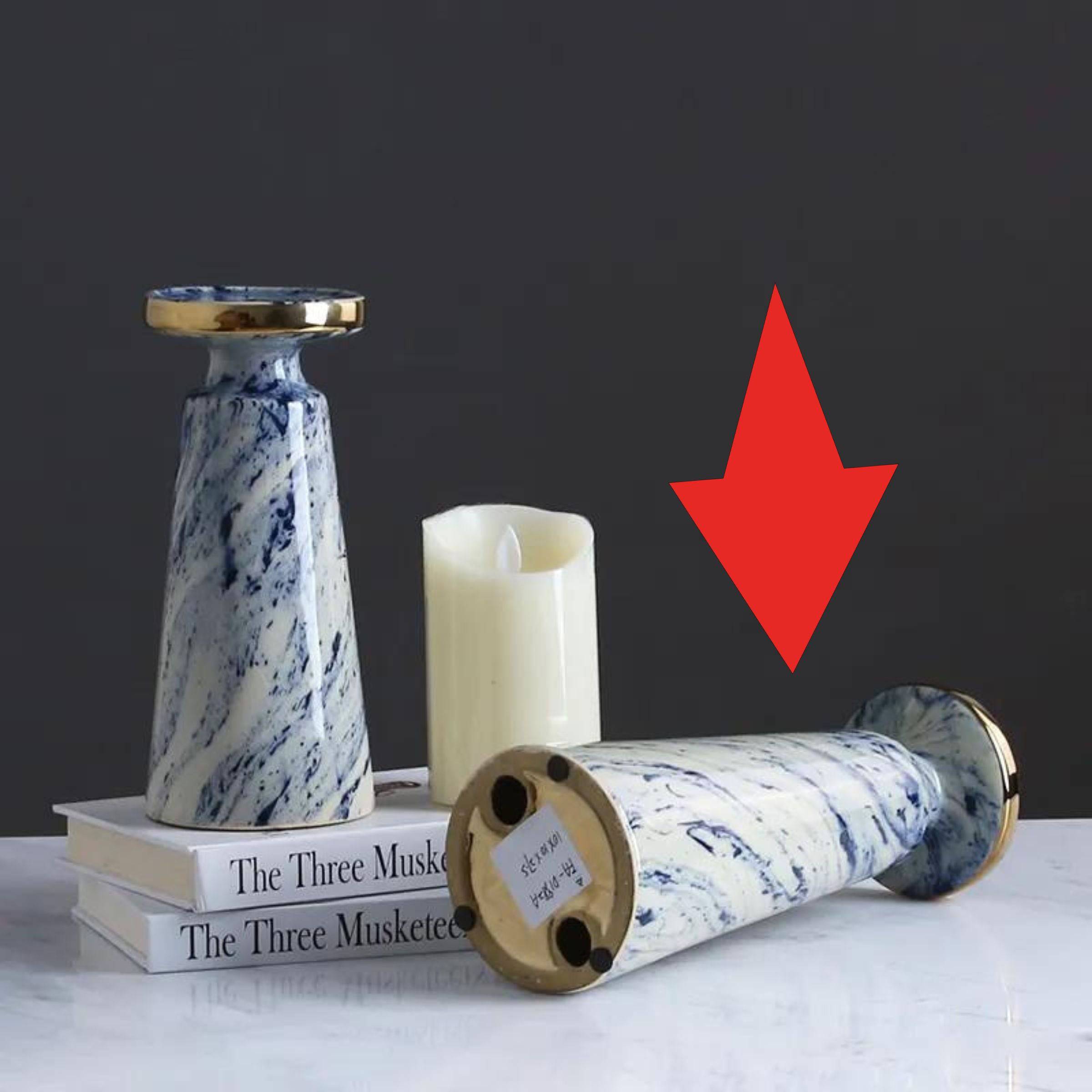 Blue Quicksand Candle Holder Fa-D1982A -  Candle Holders - ebarza Furniture UAE | Shop Modern Furniture in Abu Dhabi & Dubai - مفروشات ايبازرا في الامارات | تسوق اثاث عصري وديكورات مميزة في دبي وابوظبي