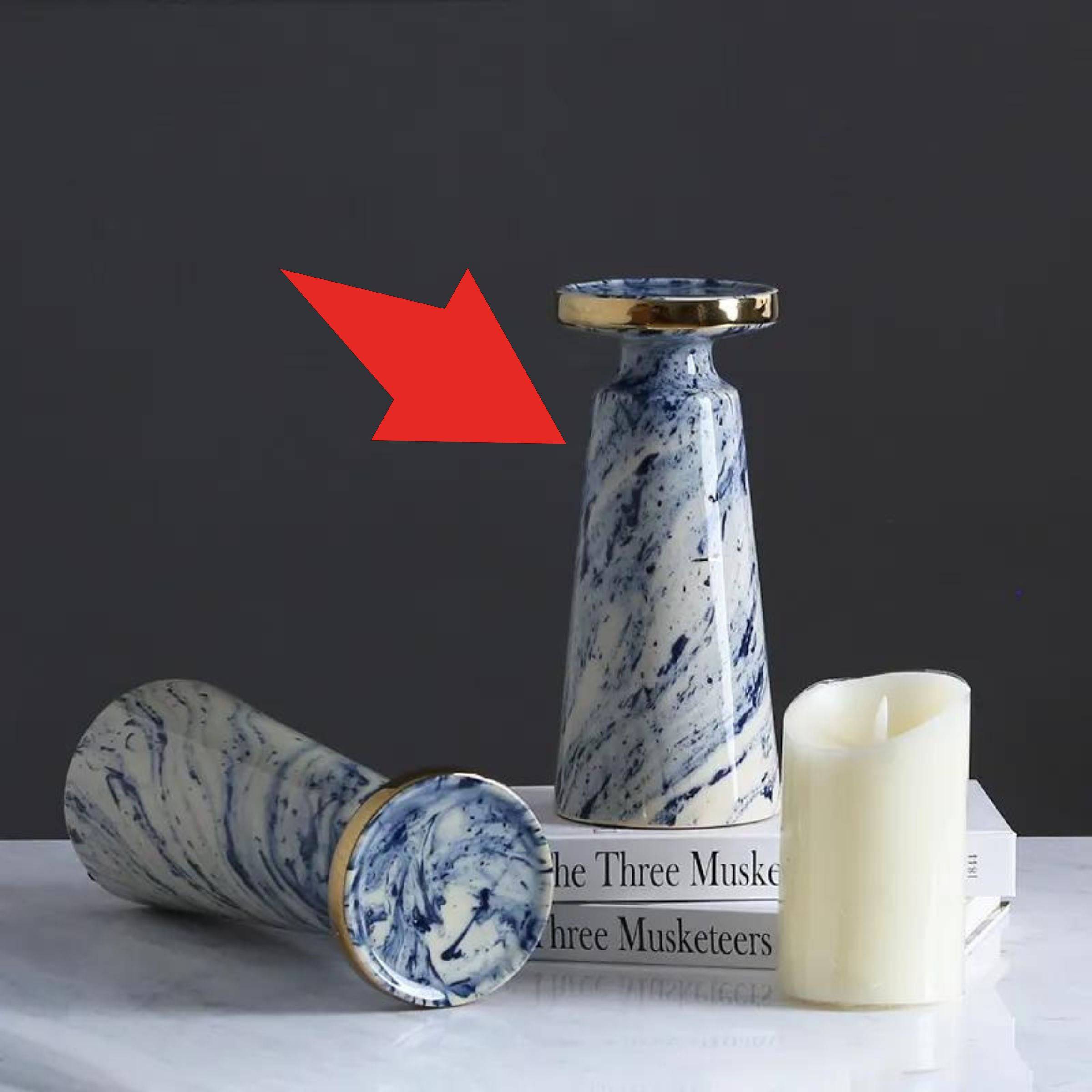 Blue Quicksand Candle Holder Fa-D1982B -  Candle Holders - ebarza Furniture UAE | Shop Modern Furniture in Abu Dhabi & Dubai - مفروشات ايبازرا في الامارات | تسوق اثاث عصري وديكورات مميزة في دبي وابوظبي