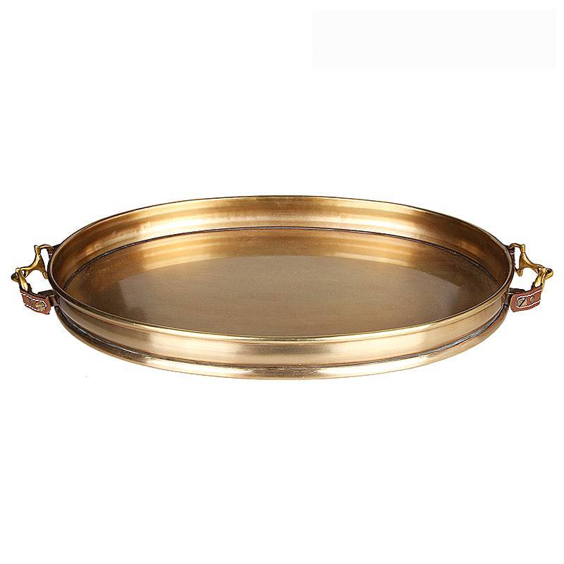 Brass & Leather Tray Fl-Y589 -  Trays - ebarza Furniture UAE | Shop Modern Furniture in Abu Dhabi & Dubai - مفروشات ايبازرا في الامارات | تسوق اثاث عصري وديكورات مميزة في دبي وابوظبي