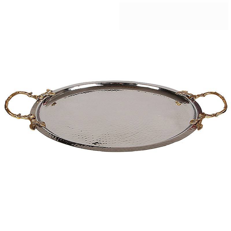 Brass & Stainless Steel Tray Fl-Y661 -  Trays | صينية من النحاس و الفولاذ المقاوم للصدأ - ebarza Furniture UAE | Shop Modern Furniture in Abu Dhabi & Dubai - مفروشات ايبازرا في الامارات | تسوق اثاث عصري وديكورات مميزة في دبي وابوظبي