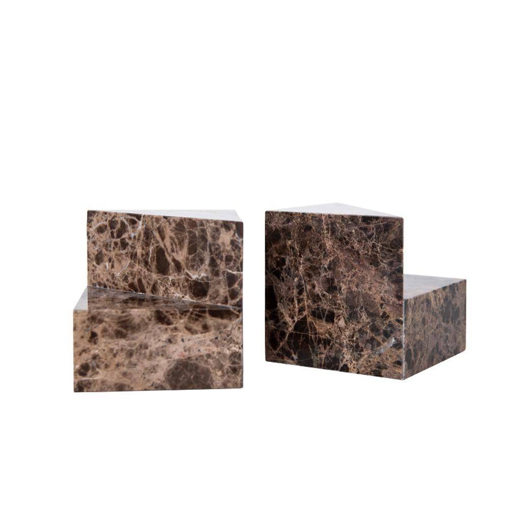 Brown Marble Book Ends Fb-T2028A -  Bookends | مساند من الرخام البني - ebarza Furniture UAE | Shop Modern Furniture in Abu Dhabi & Dubai - مفروشات ايبازرا في الامارات | تسوق اثاث عصري وديكورات مميزة في دبي وابوظبي