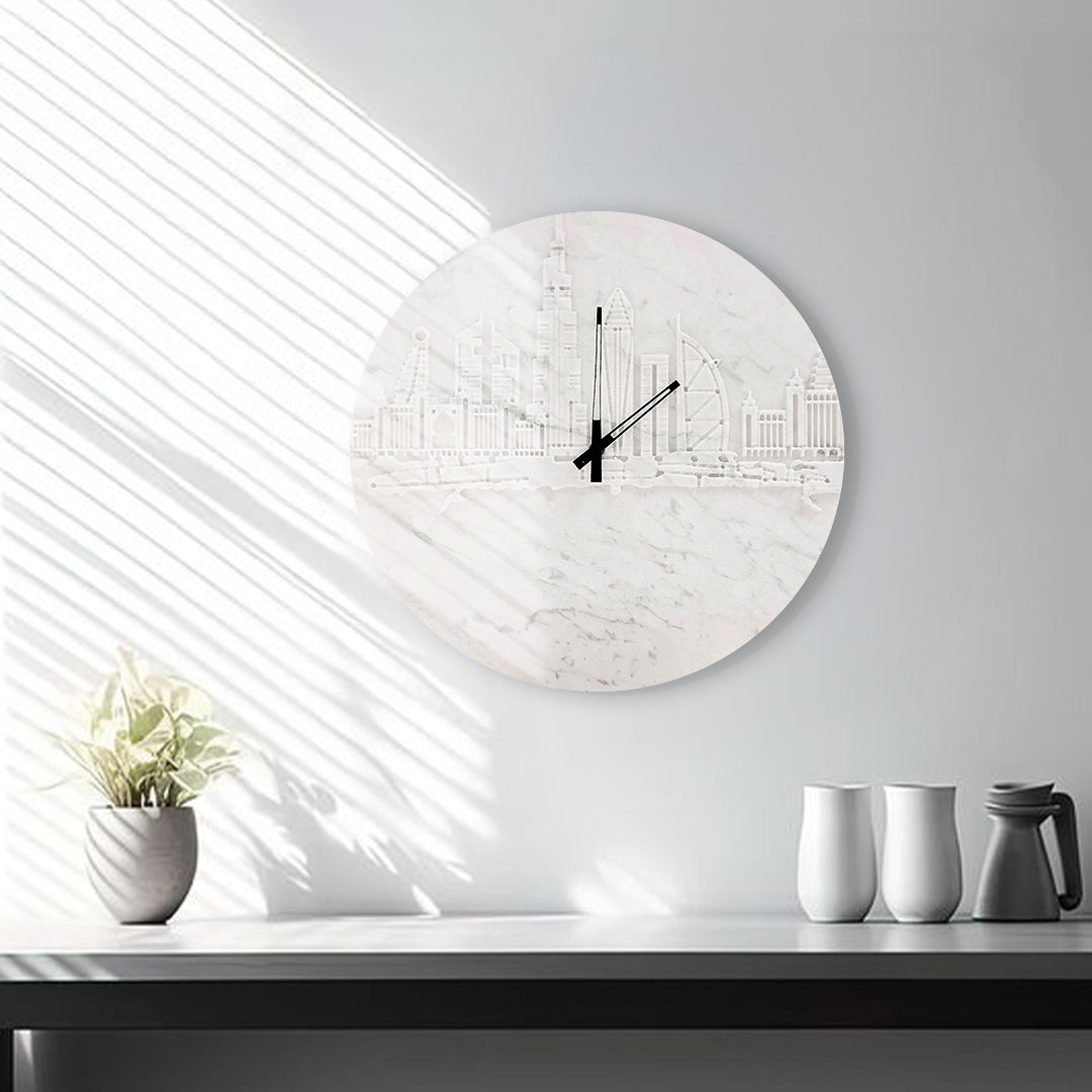 Dubai Natural Marble Clock Sc001 -  Clocks - ebarza Furniture UAE | Shop Modern Furniture in Abu Dhabi & Dubai - مفروشات ايبازرا في الامارات | تسوق اثاث عصري وديكورات مميزة في دبي وابوظبي