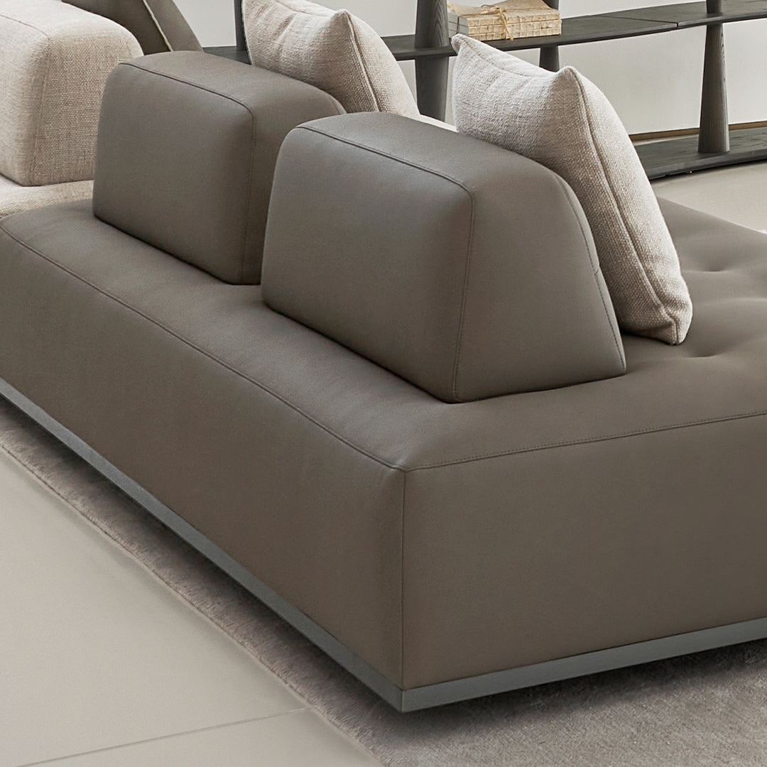 Carmilla 2-Seater Module Without Arm - Leather - MSTV-S015-C2 -  Sofas - ebarza Furniture UAE | Shop Modern Furniture in Abu Dhabi & Dubai - مفروشات ايبازرا في الامارات | تسوق اثاث عصري وديكورات مميزة في دبي وابوظبي