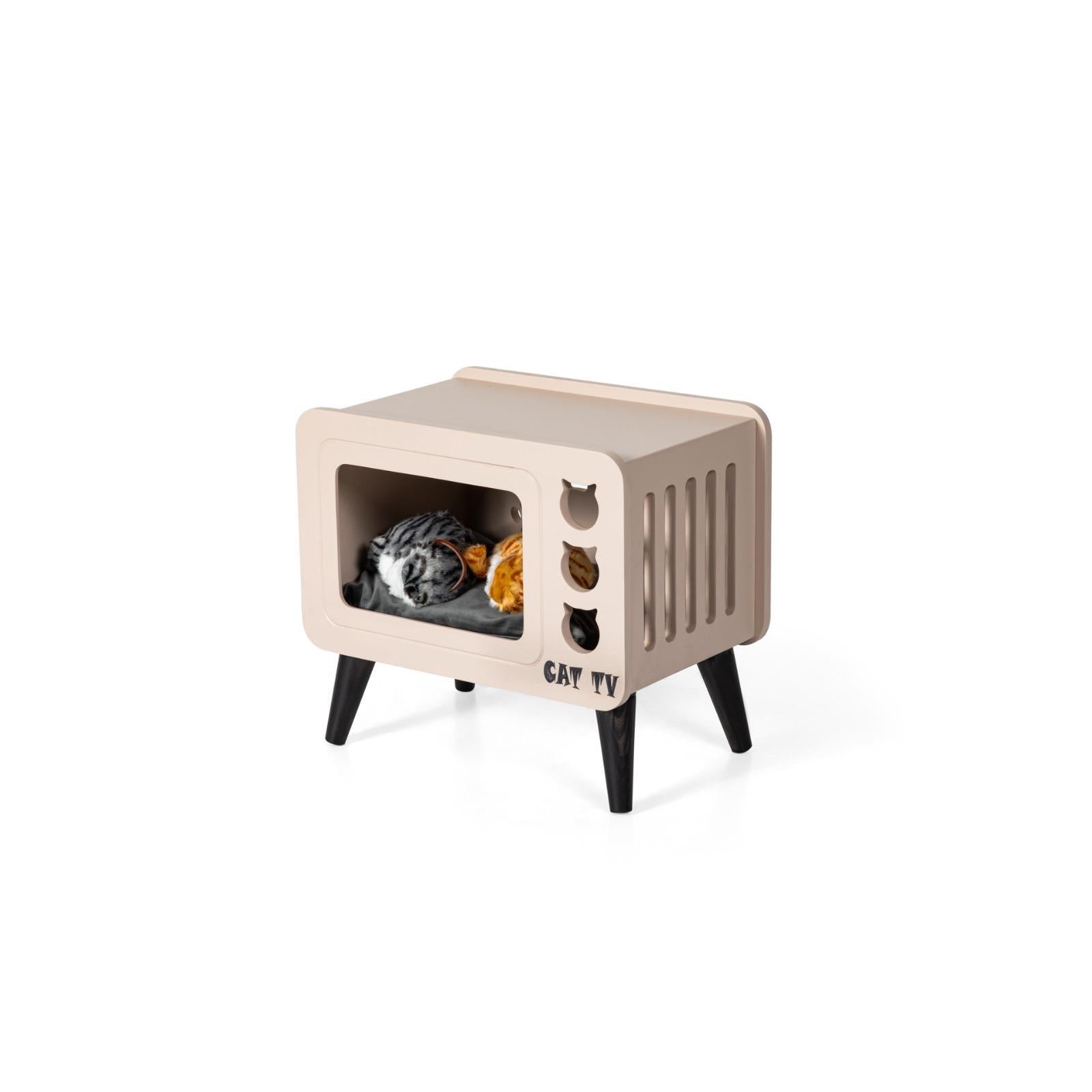 Cat Home & Vintage TV Coffee Table Cappuccino colour HW-CTCS1CT -  Side Tables - ebarza Furniture UAE | Shop Modern Furniture in Abu Dhabi & Dubai - مفروشات ايبازرا في الامارات | تسوق اثاث عصري وديكورات مميزة في دبي وابوظبي